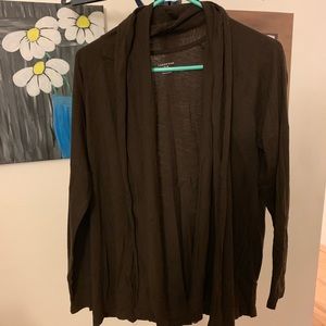 Lands’ End XL/P Brown Open Cardigan
